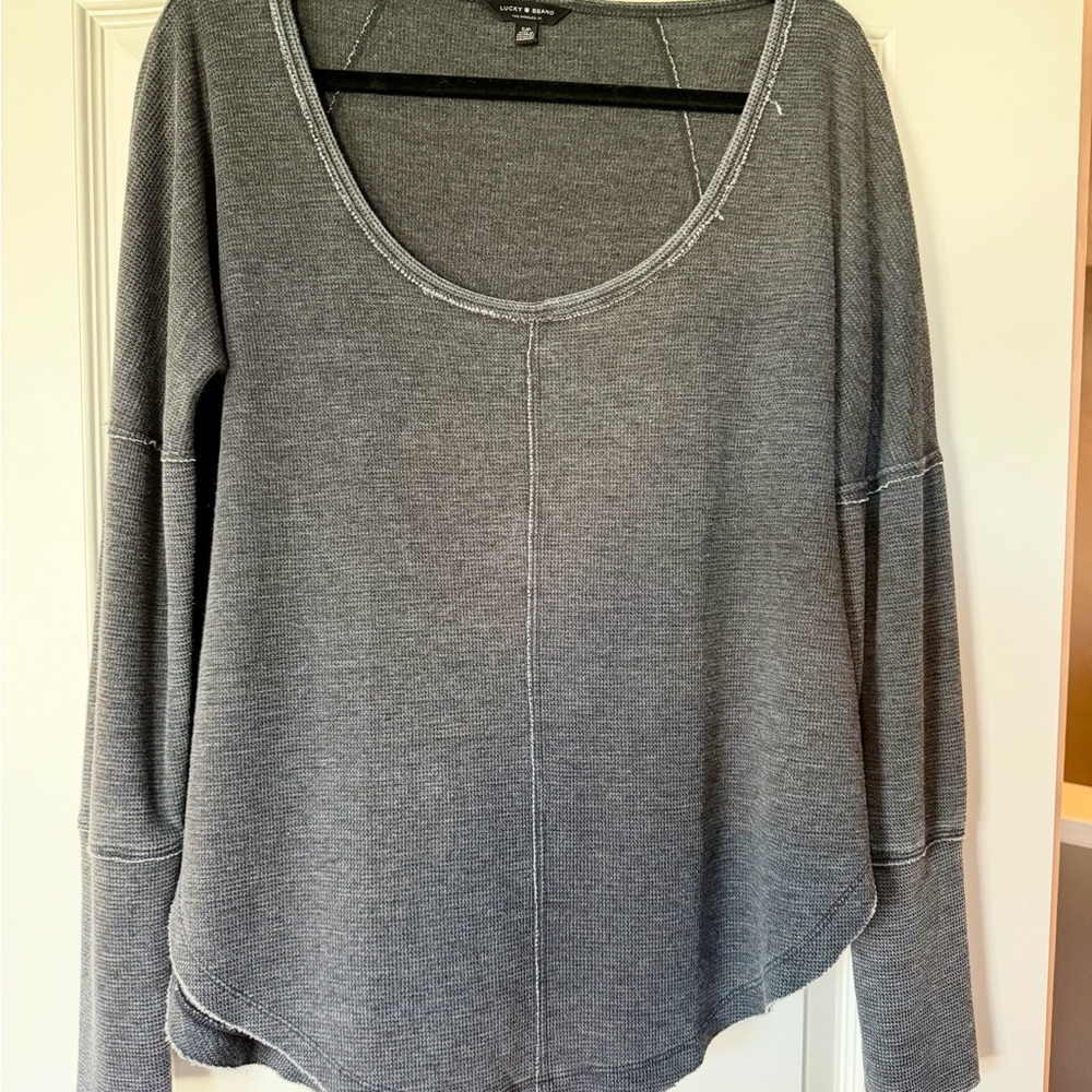 Lucky Brand Gray Women's Scoop Neck
